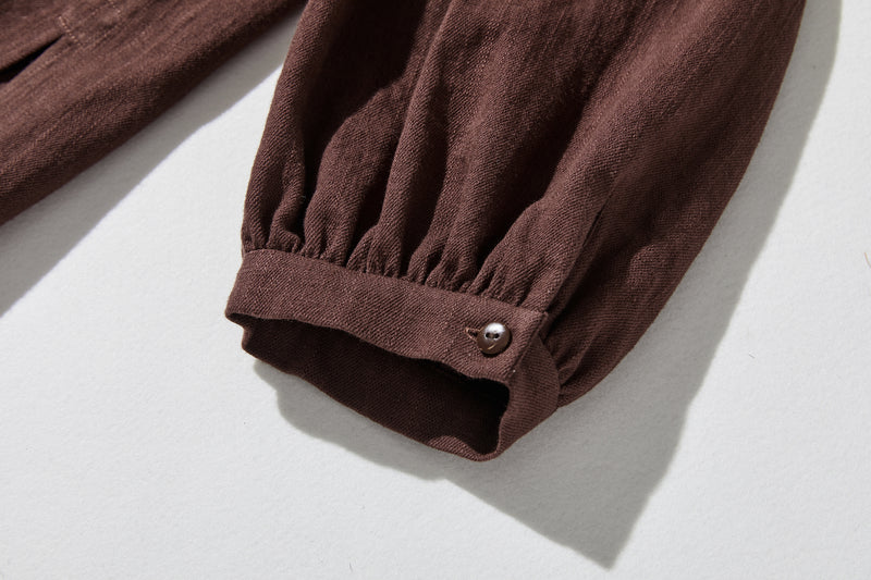 立体タックが美しい コットンリネン ルーズシルエットシャツ 　 250415