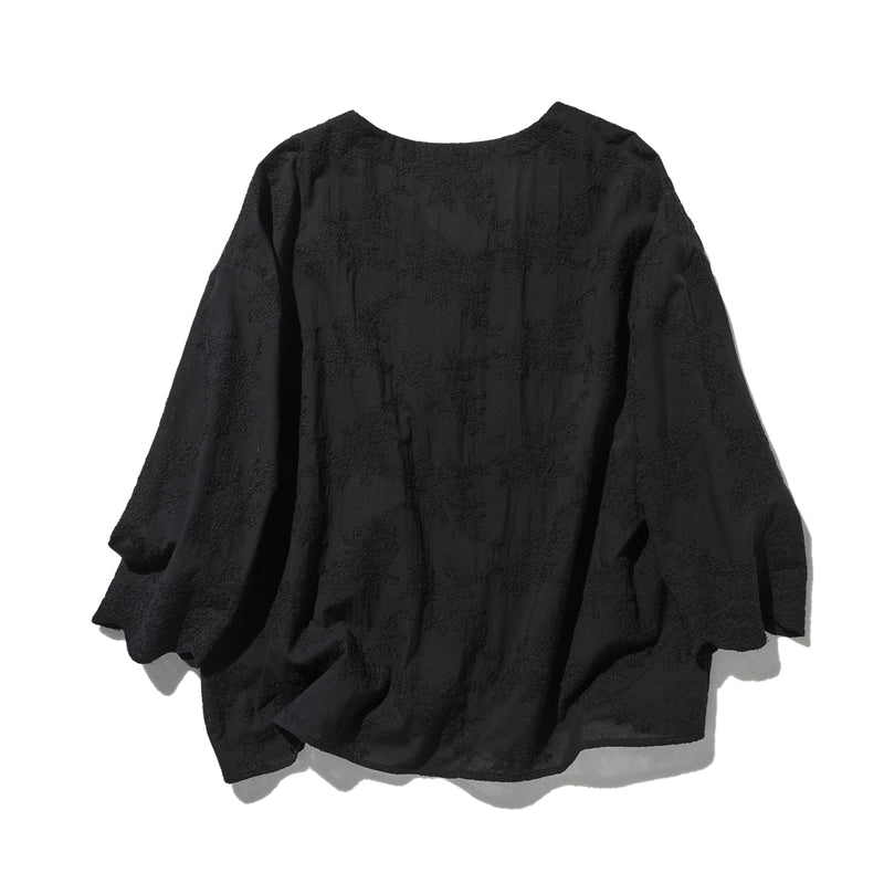 優雅で快適な七分袖レースカーディガン　刺繍コットン100％　　250511