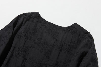 優雅で快適な七分袖レースカーディガン　刺繍コットン100％　　250511