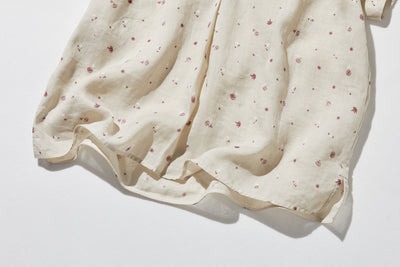 真夏にも涼しく着れる麻のブラウス　プリントブラウス　250606