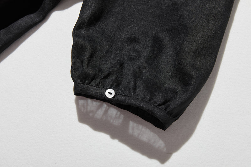 ふんわりAラインが可愛い！ 風通し良く夏らしい麻ブラウス ピンタック入りブラウス　　250422