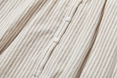 年中着回し可能　ストライプワンピース　コットンリネン 　チュニック 　 250417