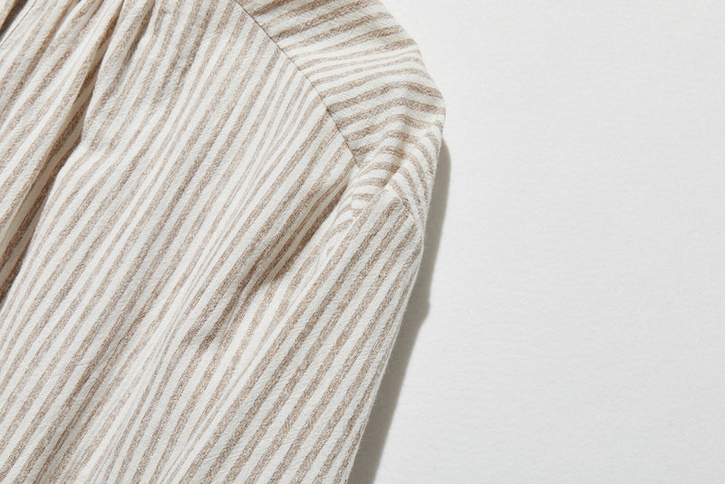 年中着回し可能　ストライプワンピース　コットンリネン 　チュニック 　 250417