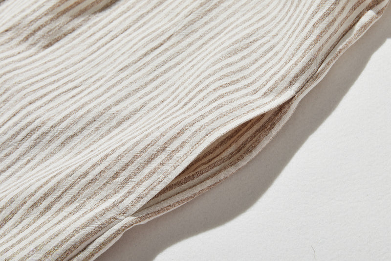 年中着回し可能　ストライプワンピース　コットンリネン 　チュニック 　 250417