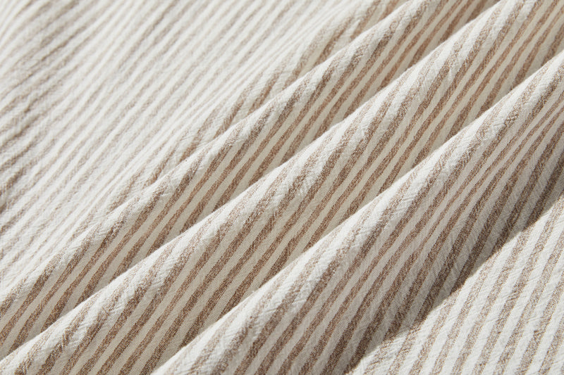 年中着回し可能　ストライプワンピース　コットンリネン 　チュニック 　 250417