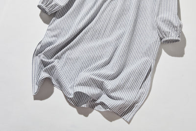 年中着回し可能　ストライプワンピース　コットンリネン 　チュニック 　 250417