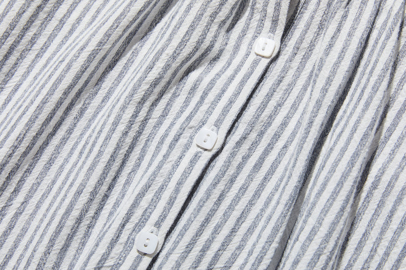 年中着回し可能　ストライプワンピース　コットンリネン 　チュニック 　 250417