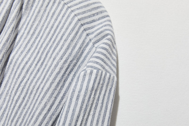 年中着回し可能　ストライプワンピース　コットンリネン 　チュニック 　 250417