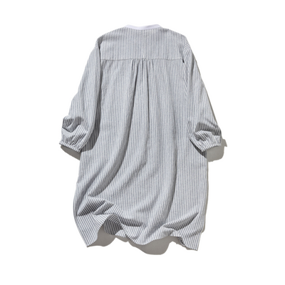 年中着回し可能　ストライプワンピース　コットンリネン 　チュニック 　 250417