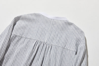 年中着回し可能　ストライプワンピース　コットンリネン 　チュニック 　 250417