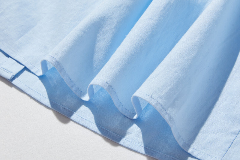 表情を豊かに魅せてくれるピンタック入りブラウス　7分袖　コットンリネン 250425