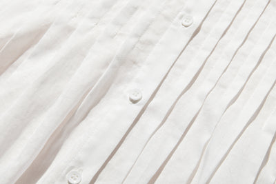 表情を豊かに魅せてくれるピンタック入りブラウス　7分袖　コットンリネン 250425