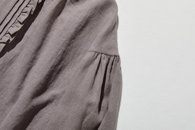 ふんわりアシンメトリー 麻100％カーディガン　長袖ブラウス　　250814