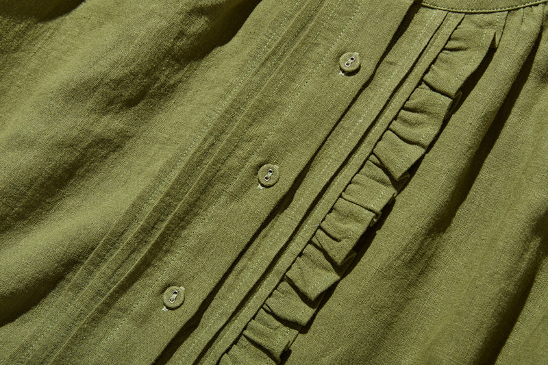 ふんわりアシンメトリー 麻100％カーディガン　長袖ブラウス　　250814