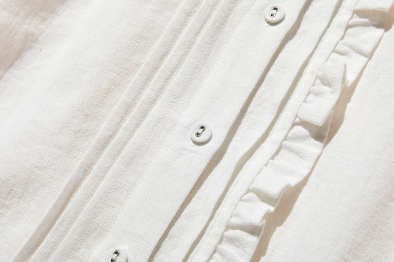 ふんわりアシンメトリー 麻100％カーディガン　長袖ブラウス　　250814