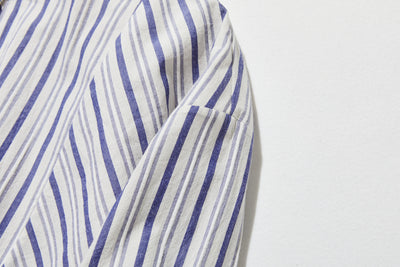 実用性と上品さを兼ね備えたストライプシャツ コットンジャガードストライプシャツ　250507