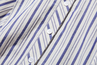 実用性と上品さを兼ね備えたストライプシャツ コットンジャガードストライプシャツ　250507