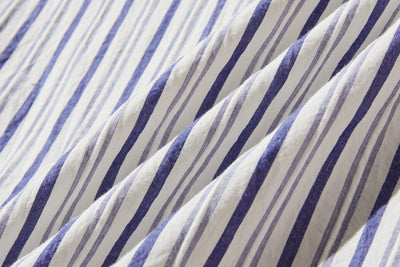 実用性と上品さを兼ね備えたストライプシャツ コットンジャガードストライプシャツ　250507