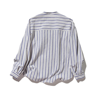 実用性と上品さを兼ね備えたストライプシャツ コットンジャガードストライプシャツ　250507