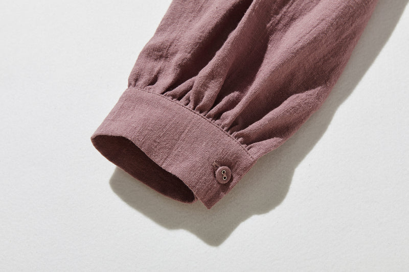 ふんわりアシンメトリー 麻100％カーディガン　長袖ブラウス　　250814