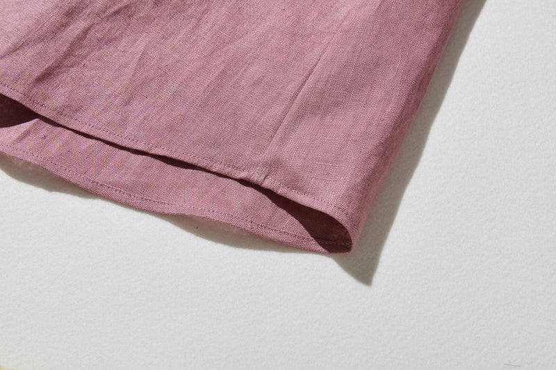 フリルデティールの立体裁断シャツ 　長袖　リネンシャツブラウス　　 250809