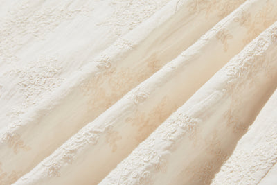 優雅で快適な七分袖レースカーディガン　刺繍コットン100％　　250511