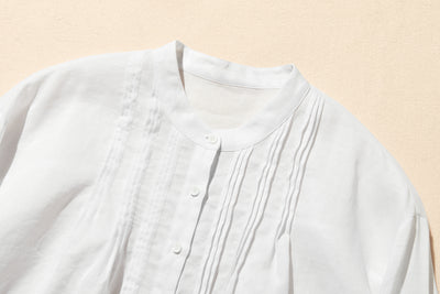 日常に彩りを添えるリネン シャツブラウス　長袖シャツ　リネン100％　　250813