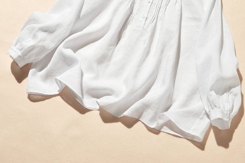 日常に彩りを添えるリネン シャツブラウス　長袖シャツ　リネン100％　　250813