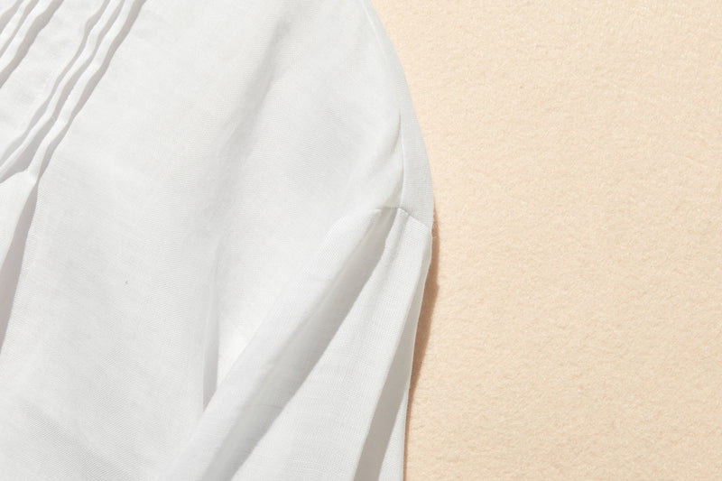 日常に彩りを添えるリネン シャツブラウス　長袖シャツ　リネン100％　　250813