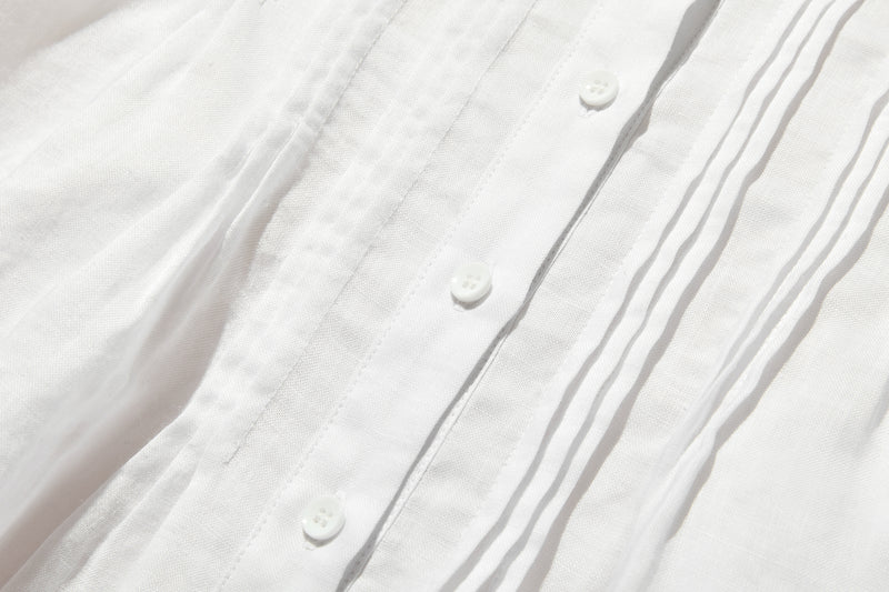 日常に彩りを添えるリネン シャツブラウス　長袖シャツ　リネン100％　　250813