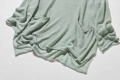 【特別価格】通年快適プルオーバー リネン100％　９分袖リネンニット　250508