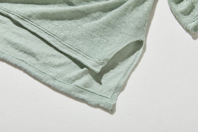 【特別価格】通年快適プルオーバー リネン100％　９分袖リネンニット　250508