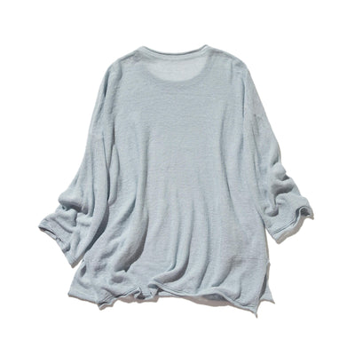 【特別価格】通年快適プルオーバー リネン100％　９分袖リネンニット　250508