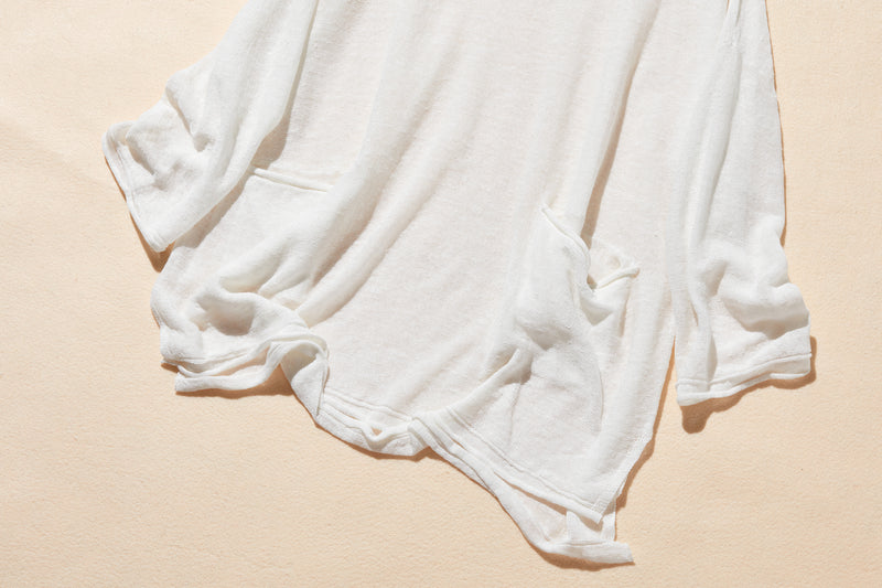 【特別価格】通年快適プルオーバー リネン100％　９分袖リネンニット　250508