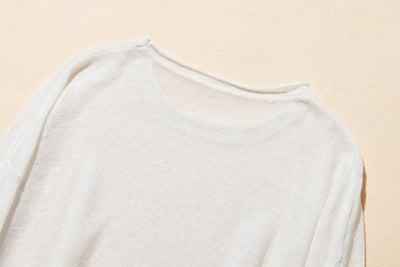 【特別価格】通年快適プルオーバー リネン100％　９分袖リネンニット　250508