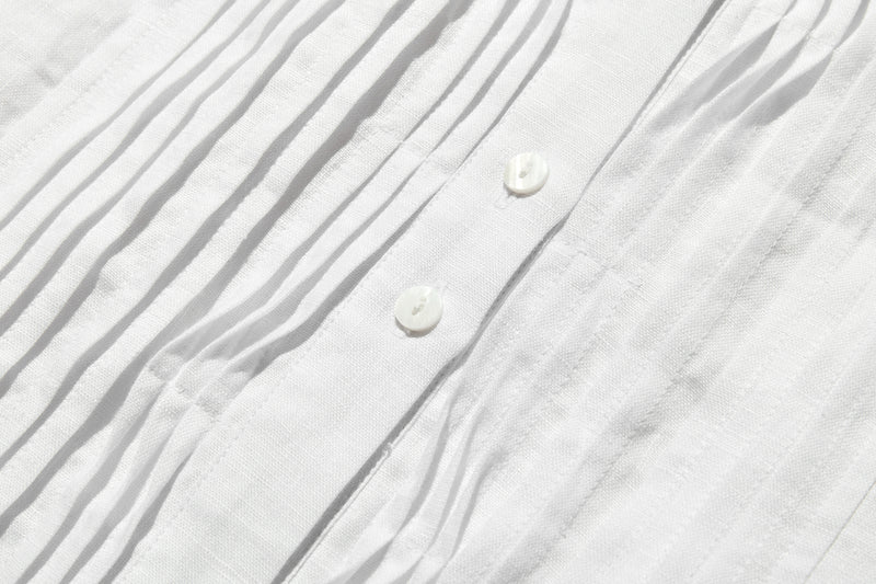 洗練された印象を叶える　大人のきれいめシャツブラウス 長袖ブラウス　リネン100％　250920