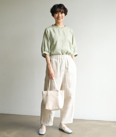 楽なのにおしゃれ感アップリネンパンツ　ロングパンツ　　230710