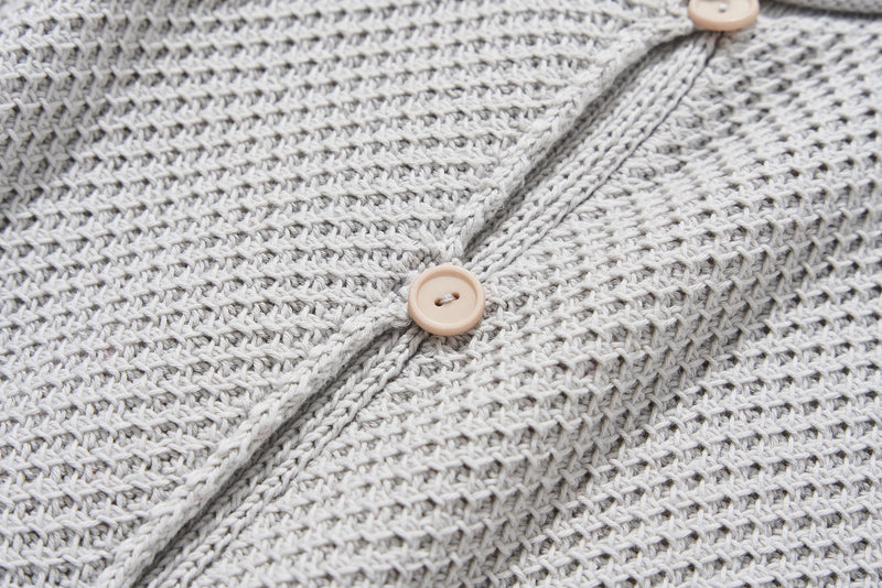 寬鬆的珠地網眼針織開襟衫，可隨意穿著 250203