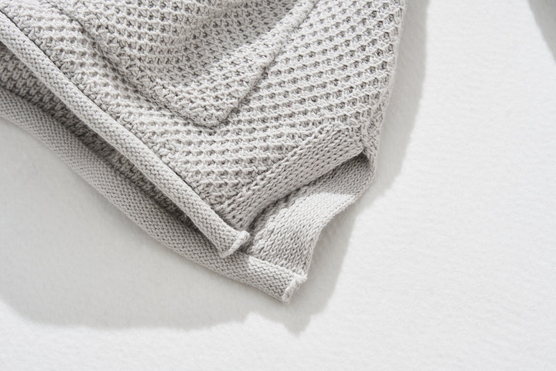 寬鬆的珠地網眼針織開襟衫，可隨意穿著 250203