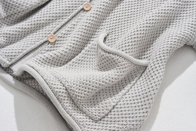 寬鬆的珠地網眼針織開襟衫，可隨意穿著 250203