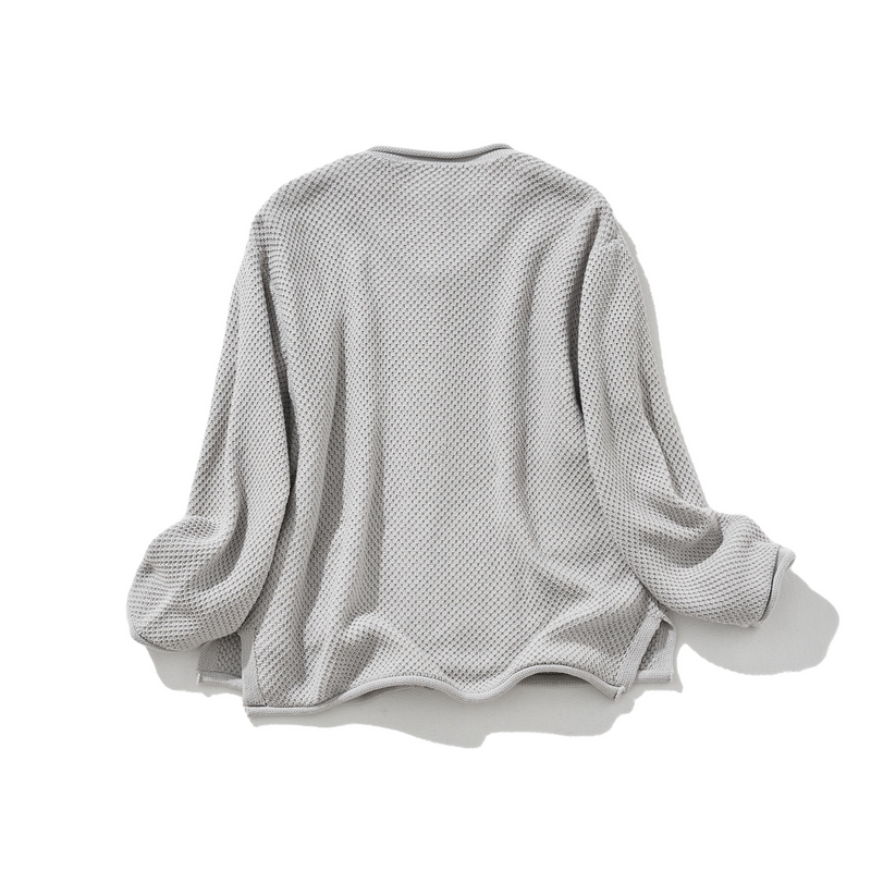 寬鬆的珠地網眼針織開襟衫，可隨意穿著 250203