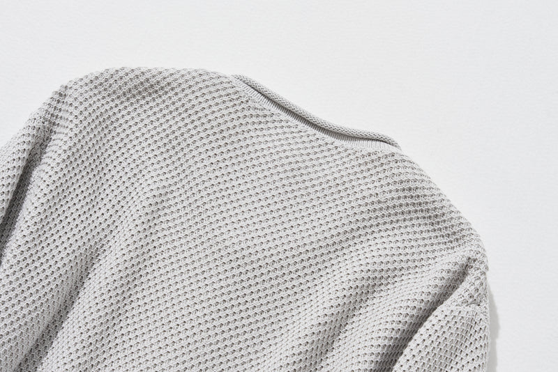 寬鬆的珠地網眼針織開襟衫，可隨意穿著 250203