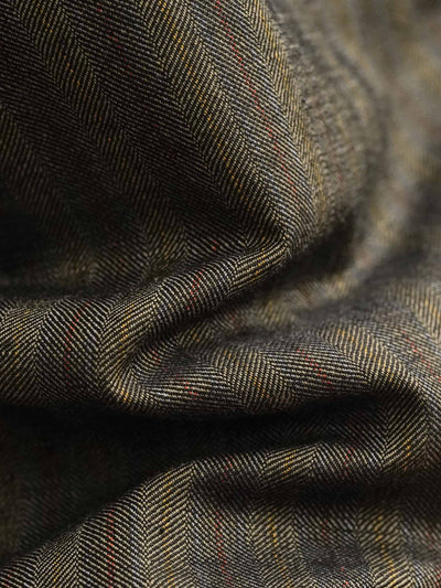 ニュアンスのある生地感が楽しめる、先染めストライプ生地ワイドパンツ　コットンリネン 　　 240401