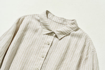 A sophisticated shirt dress made from 100% linen with long sleeves. Product code: 240904 