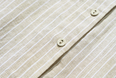 A sophisticated shirt dress made from 100% linen with long sleeves. Product code: 240904 