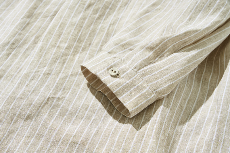 A sophisticated shirt dress made from 100% linen with long sleeves. Product code: 240904 