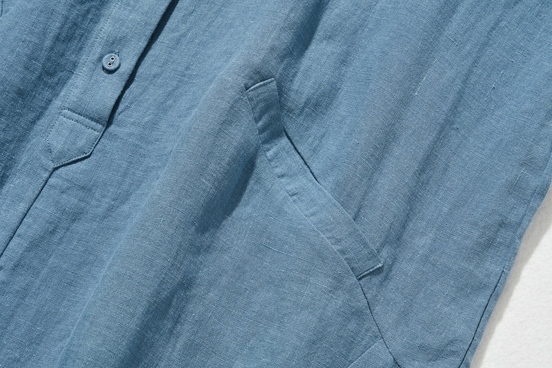 A sophisticated shirt dress made from 100% linen with long sleeves. Product code: 240904 