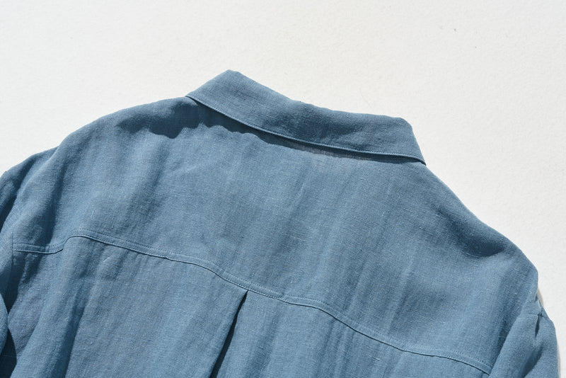 A sophisticated shirt dress made from 100% linen with long sleeves. Product code: 240904 