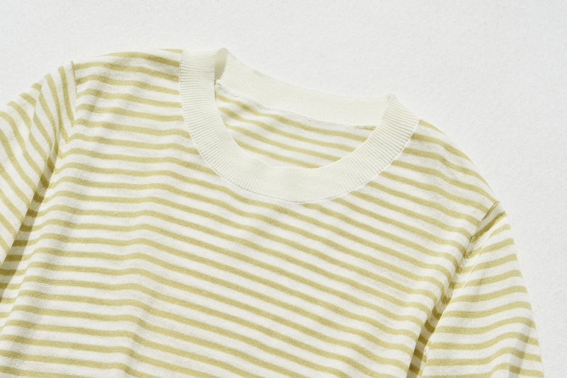 期間內10%折扣★經防紫外線加工，即使在盛夏也倍感舒適！條紋針織 夏季針織 240515