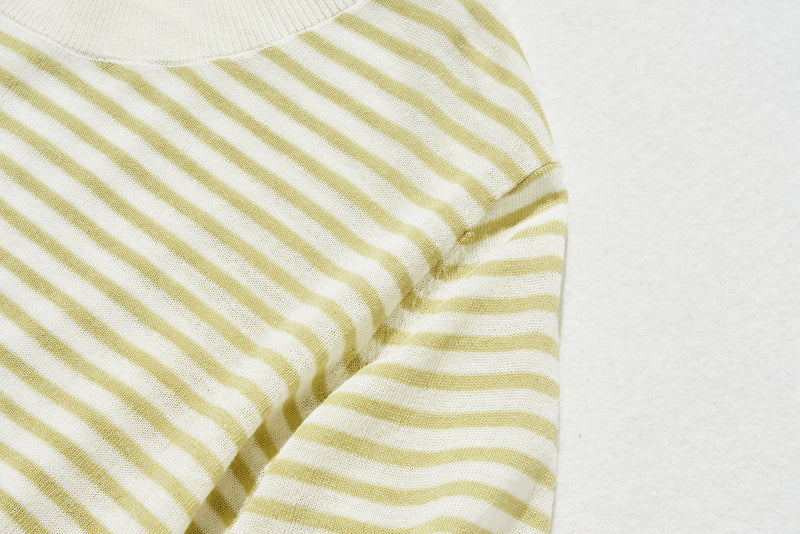 期間內10%折扣★經防紫外線加工，即使在盛夏也倍感舒適！條紋針織 夏季針織 240515